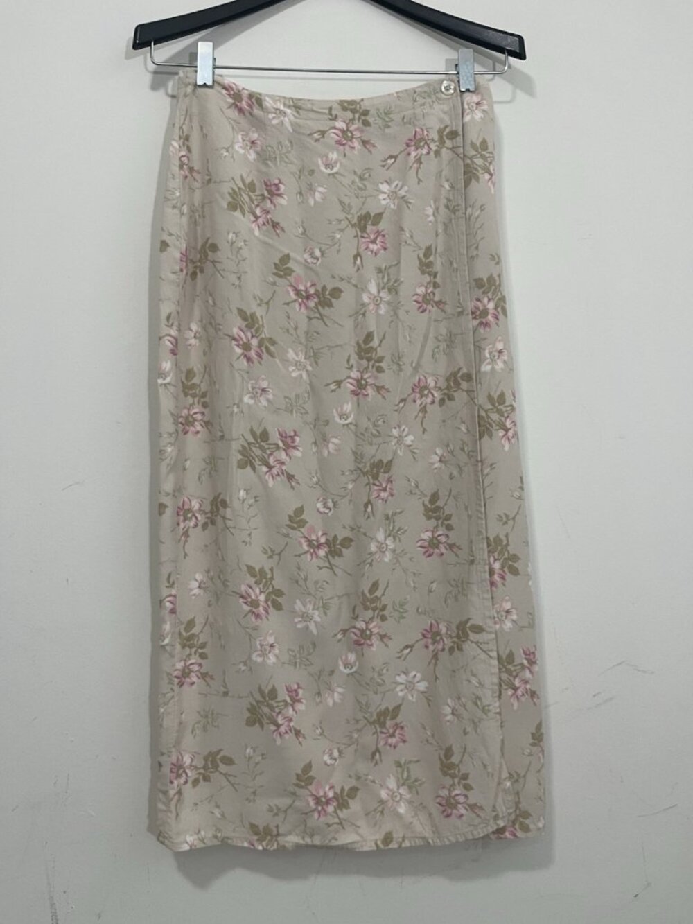 Vtg The Limited Wrap Maxi Midi Skirt Floral Beige Long Sz 6 Cottagecore Italy